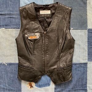 motorcycle leather vest michael joseph harley davidson patch size S